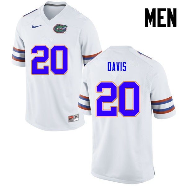 Florida Gators Men #20 Malik Davis College Football Jersey White